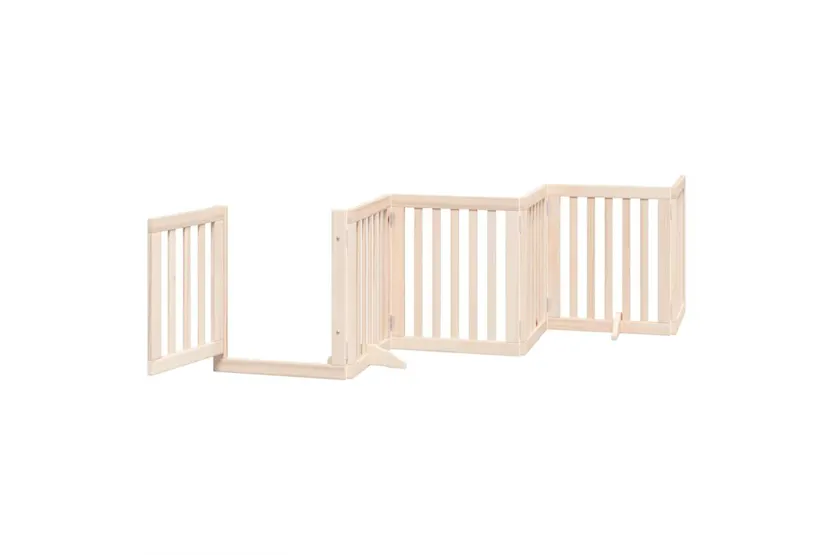 Vidaxl Dog Gate With Door Foldable 9 Panels 450 Cm Poplar Wood Vidaxl Dog Gate With Door Foldable 9 Panels 450 Cm Poplar Wood