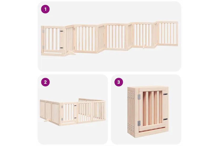 Vidaxl Dog Gate With Door Foldable 9 Panels 450 Cm Poplar Wood Vidaxl Dog Gate With Door Foldable 9 Panels 450 Cm Poplar Wood