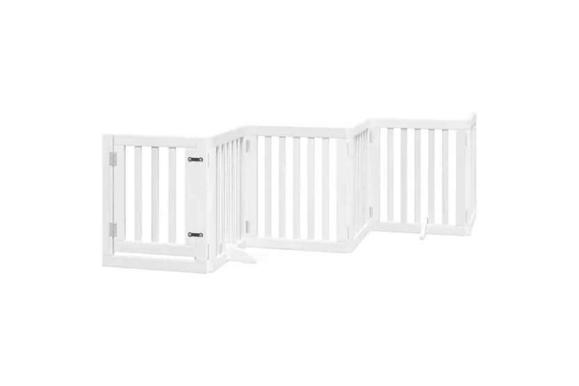 Vidaxl Dog Gate With Door Foldable 12 Panels White 600 Cm Poplar Wood Vidaxl Dog Gate With Door Foldable 12 Panels White 600 Cm Poplar Wood