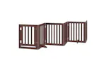 Vidaxl Dog Gate With Door Foldable 12 Panels Brown 600 Cm Poplar Wood Vidaxl Dog Gate With Door Foldable 12 Panels Brown 600 Cm Poplar Wood