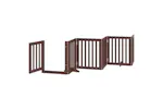 Vidaxl Dog Gate With Door Foldable 12 Panels Brown 600 Cm Poplar Wood Vidaxl Dog Gate With Door Foldable 12 Panels Brown 600 Cm Poplar Wood