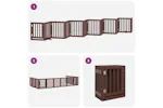 Vidaxl Dog Gate With Door Foldable 12 Panels Brown 600 Cm Poplar Wood Vidaxl Dog Gate With Door Foldable 12 Panels Brown 600 Cm Poplar Wood