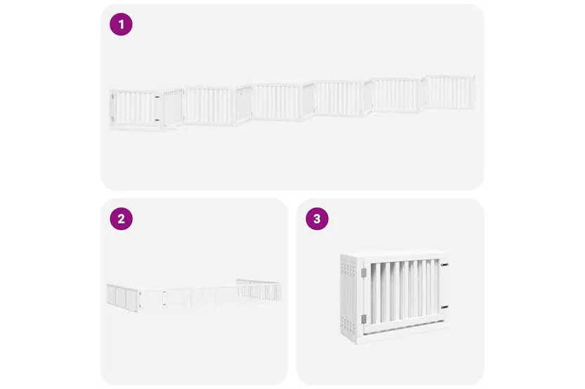 Vidaxl Dog Gate With Door Foldable 12 Panels White 960 Cm Poplar Wood Vidaxl Dog Gate With Door Foldable 12 Panels White 960 Cm Poplar Wood