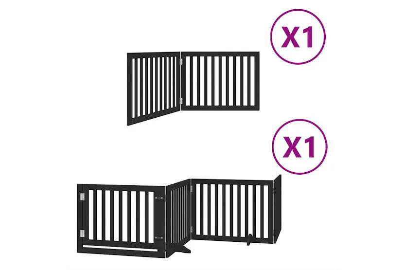 Vidaxl Dog Gate With Door Foldable 6 Panels Black 480 Cm Poplar Wood Vidaxl Dog Gate With Door Foldable 6 Panels Black 480 Cm Poplar Wood