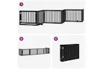 Vidaxl Dog Gate With Door Foldable 6 Panels Black 480 Cm Poplar Wood Vidaxl Dog Gate With Door Foldable 6 Panels Black 480 Cm Poplar Wood