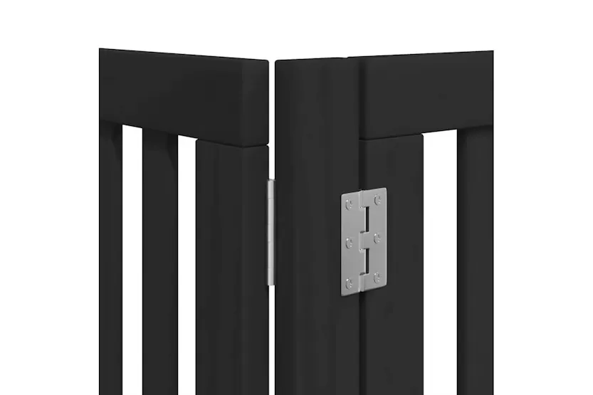 Vidaxl Dog Gate With Door Foldable 6 Panels Black 480 Cm Poplar Wood Vidaxl Dog Gate With Door Foldable 6 Panels Black 480 Cm Poplar Wood
