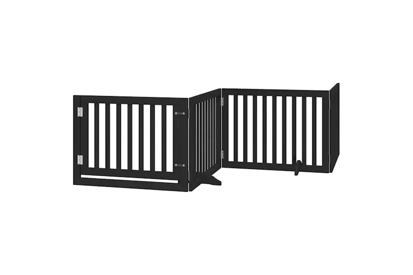 Vidaxl Dog Gate With Door Foldable 10 Panels Black 800 Cm Poplar Wood Vidaxl Dog Gate With Door Foldable 10 Panels Black 800 Cm Poplar Wood