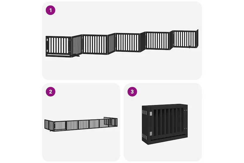 Vidaxl Dog Gate With Door Foldable 10 Panels Black 800 Cm Poplar Wood Vidaxl Dog Gate With Door Foldable 10 Panels Black 800 Cm Poplar Wood
