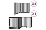 Vidaxl Dog Gate With Door Foldable 12 Panels Black 960 Cm Poplar Wood Vidaxl Dog Gate With Door Foldable 12 Panels Black 960 Cm Poplar Wood