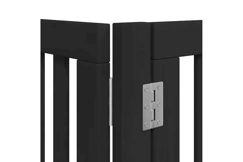 Vidaxl Dog Gate With Door Foldable 12 Panels Black 960 Cm Poplar Wood Vidaxl Dog Gate With Door Foldable 12 Panels Black 960 Cm Poplar Wood