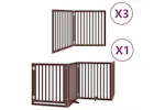 Vidaxl Dog Gate With Door Foldable 10 Panels Brown 800 Cm Poplar Wood Vidaxl Dog Gate With Door Foldable 10 Panels Brown 800 Cm Poplar Wood