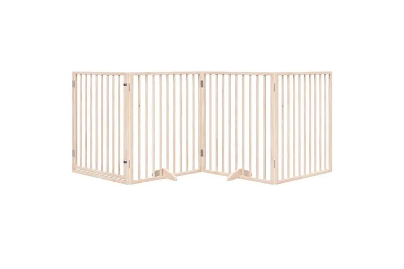 Vidaxl Dog Gate With Door Foldable 4 Panels 320 Cm Poplar Wood Vidaxl Dog Gate With Door Foldable 4 Panels 320 Cm Poplar Wood