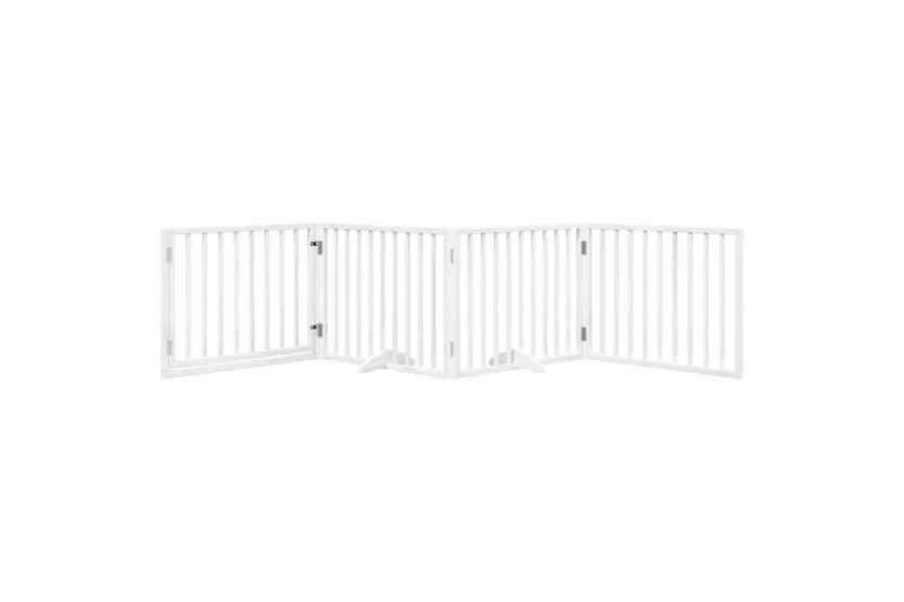 Vidaxl Dog Gate With Door Foldable 4 Panels White 320 Cm Poplar Wood Vidaxl Dog Gate With Door Foldable 4 Panels White 320 Cm Poplar Wood