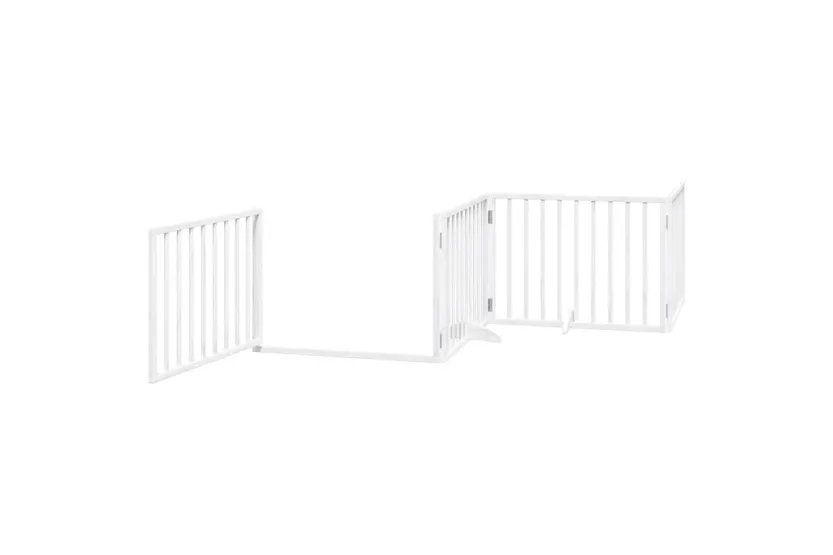 Vidaxl Dog Gate With Door Foldable 4 Panels White 320 Cm Poplar Wood Vidaxl Dog Gate With Door Foldable 4 Panels White 320 Cm Poplar Wood