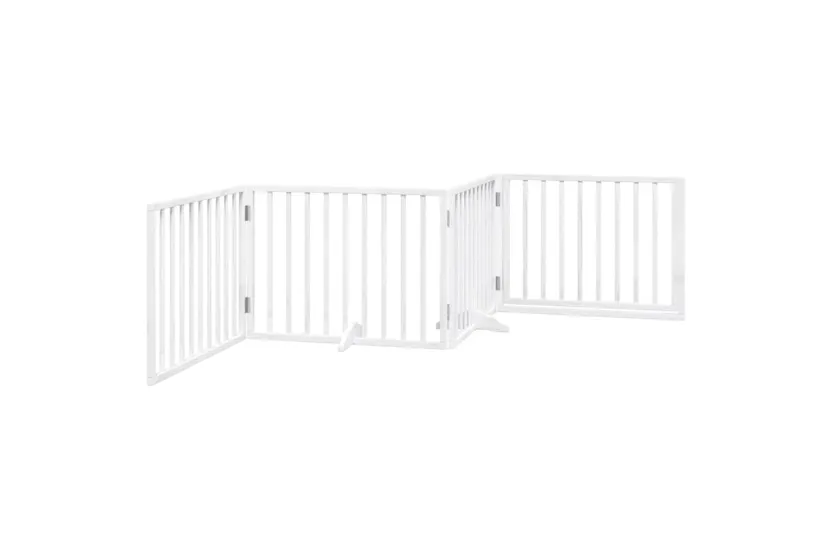 Vidaxl Dog Gate With Door Foldable 4 Panels White 320 Cm Poplar Wood Vidaxl Dog Gate With Door Foldable 4 Panels White 320 Cm Poplar Wood