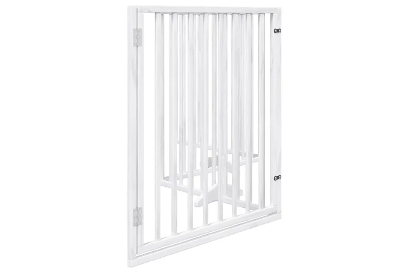 Vidaxl Dog Gate With Door Foldable 4 Panels White 320 Cm Poplar Wood Vidaxl Dog Gate With Door Foldable 4 Panels White 320 Cm Poplar Wood