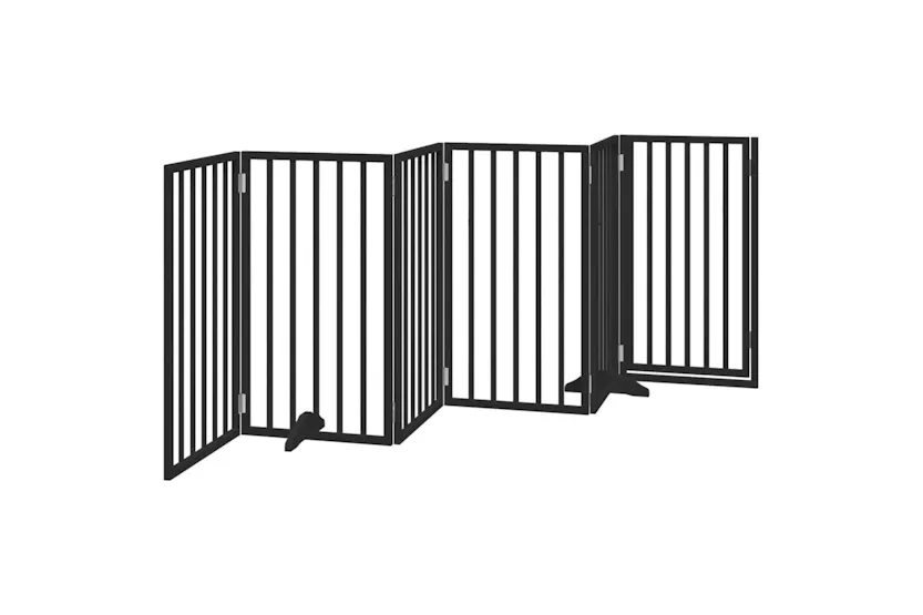 Vidaxl Dog Gate With Door Foldable 6 Panels Black 300 Cm Poplar Wood Vidaxl Dog Gate With Door Foldable 6 Panels Black 300 Cm Poplar Wood