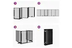 Vidaxl Dog Gate With Door Foldable 6 Panels Black 300 Cm Poplar Wood Vidaxl Dog Gate With Door Foldable 6 Panels Black 300 Cm Poplar Wood