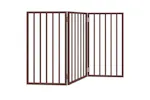 Vidaxl Dog Gate Foldable 3 Panels Brown 150 Cm Poplar Wood Vidaxl Dog Gate Foldable 3 Panels Brown 150 Cm Poplar Wood
