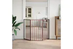 Vidaxl Dog Gate Foldable 3 Panels Brown 150 Cm Poplar Wood Vidaxl Dog Gate Foldable 3 Panels Brown 150 Cm Poplar Wood