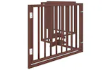 Vidaxl Dog Gate With Door Foldable 4 Panels Brown 320 Cm Poplar Wood Vidaxl Dog Gate With Door Foldable 4 Panels Brown 320 Cm Poplar Wood
