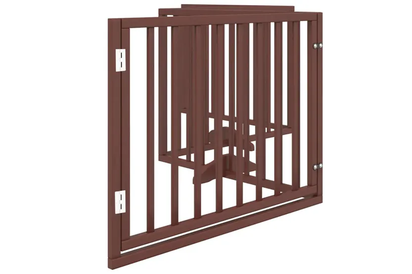 Vidaxl Dog Gate With Door Foldable 4 Panels Brown 320 Cm Poplar Wood Vidaxl Dog Gate With Door Foldable 4 Panels Brown 320 Cm Poplar Wood