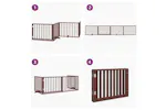 Vidaxl Dog Gate With Door Foldable 4 Panels Brown 320 Cm Poplar Wood Vidaxl Dog Gate With Door Foldable 4 Panels Brown 320 Cm Poplar Wood