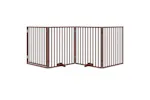 Vidaxl Dog Gate With Door Foldable 4 Panels Brown 320 Cm Poplar Wood Vidaxl Dog Gate With Door Foldable 4 Panels Brown 320 Cm Poplar Wood
