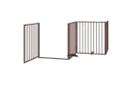Vidaxl Dog Gate With Door Foldable 4 Panels Brown 320 Cm Poplar Wood Vidaxl Dog Gate With Door Foldable 4 Panels Brown 320 Cm Poplar Wood