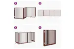 Vidaxl Dog Gate With Door Foldable 4 Panels Brown 320 Cm Poplar Wood Vidaxl Dog Gate With Door Foldable 4 Panels Brown 320 Cm Poplar Wood