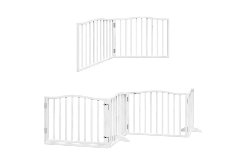 Vidaxl Dog Gate With Door Foldable 12 Panels White 960 Cm Poplar Wood Vidaxl Dog Gate With Door Foldable 12 Panels White 960 Cm Poplar Wood