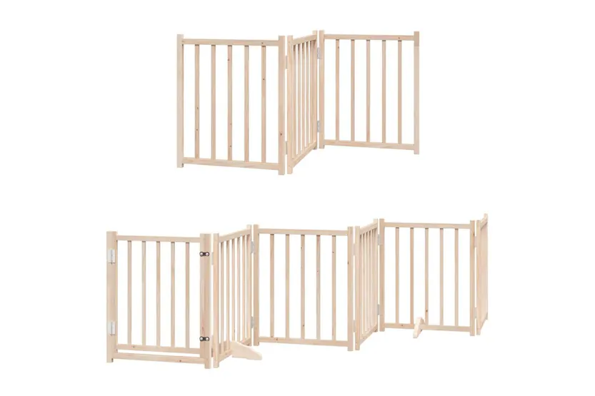 Vidaxl Dog Gate With Door Foldable 9 Panels 450 Cm Poplar Wood Vidaxl Dog Gate With Door Foldable 9 Panels 450 Cm Poplar Wood