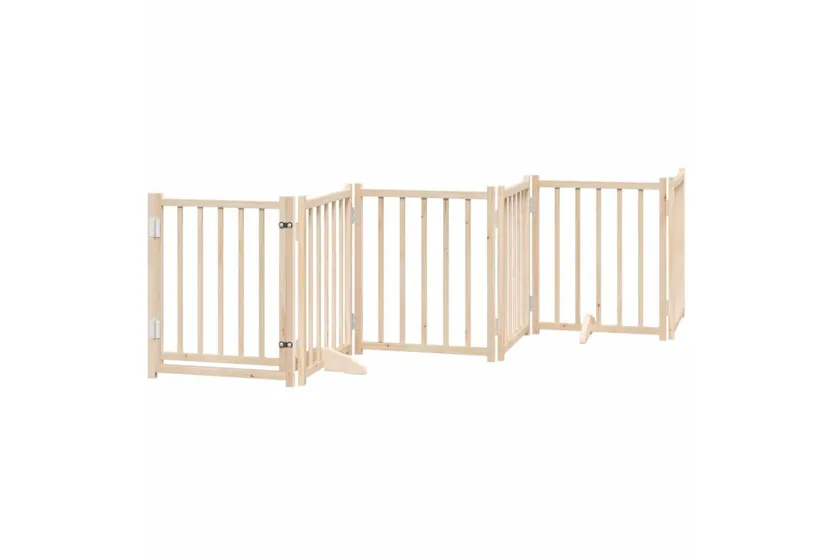 Vidaxl Dog Gate With Door Foldable 9 Panels 450 Cm Poplar Wood Vidaxl Dog Gate With Door Foldable 9 Panels 450 Cm Poplar Wood