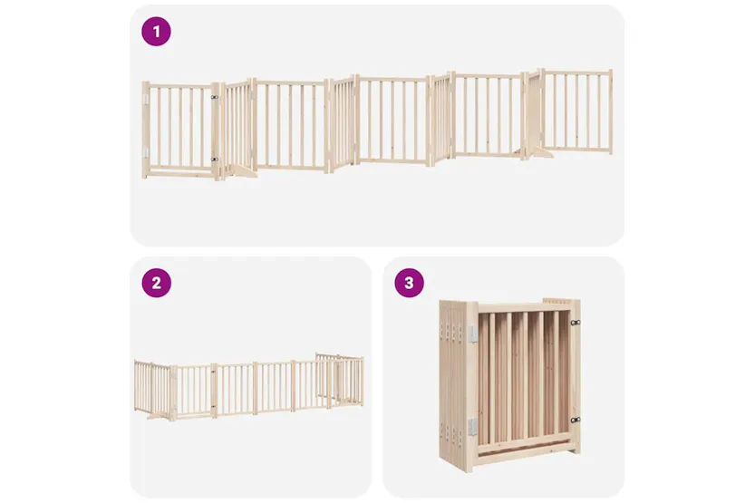 Vidaxl Dog Gate With Door Foldable 9 Panels 450 Cm Poplar Wood Vidaxl Dog Gate With Door Foldable 9 Panels 450 Cm Poplar Wood