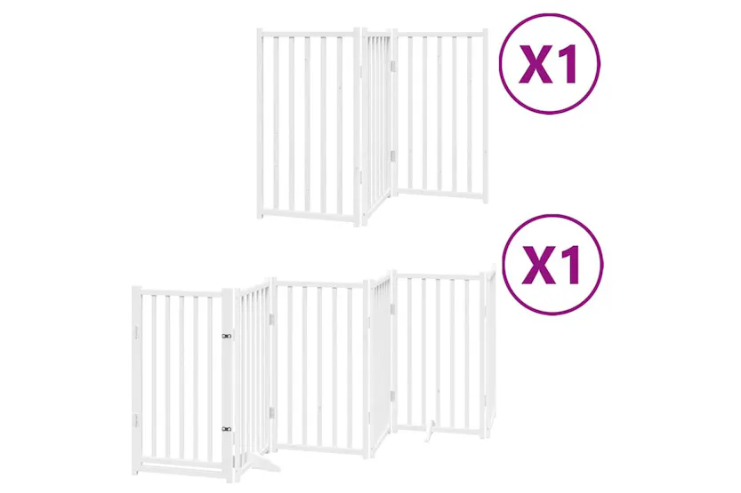 Vidaxl Dog Gate With Door Foldable 9 Panels White 450 Cm Poplar Wood Vidaxl Dog Gate With Door Foldable 9 Panels White 450 Cm Poplar Wood