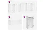 Vidaxl Dog Gate With Door Foldable 9 Panels White 450 Cm Poplar Wood Vidaxl Dog Gate With Door Foldable 9 Panels White 450 Cm Poplar Wood