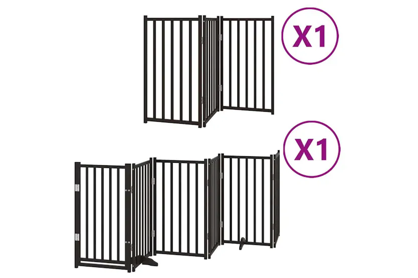 Vidaxl Dog Gate With Door Foldable 9 Panels Black 450 Cm Poplar Wood Vidaxl Dog Gate With Door Foldable 9 Panels Black 450 Cm Poplar Wood