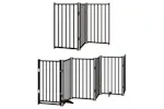 Vidaxl Dog Gate With Door Foldable 9 Panels Black 450 Cm Poplar Wood Vidaxl Dog Gate With Door Foldable 9 Panels Black 450 Cm Poplar Wood