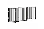 Vidaxl Dog Gate With Door Foldable 9 Panels Black 450 Cm Poplar Wood Vidaxl Dog Gate With Door Foldable 9 Panels Black 450 Cm Poplar Wood