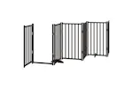 Vidaxl Dog Gate With Door Foldable 9 Panels Black 450 Cm Poplar Wood Vidaxl Dog Gate With Door Foldable 9 Panels Black 450 Cm Poplar Wood