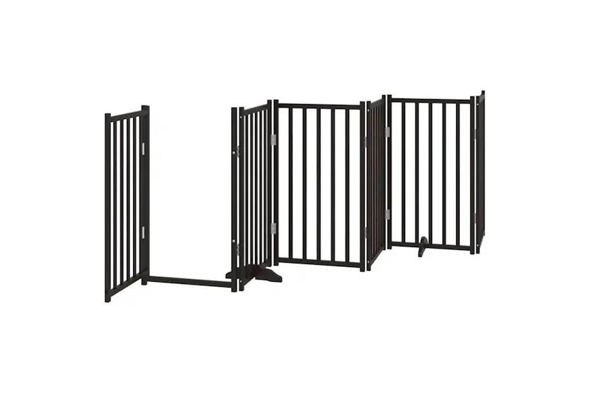 Vidaxl Dog Gate With Door Foldable 9 Panels Black 450 Cm Poplar Wood Vidaxl Dog Gate With Door Foldable 9 Panels Black 450 Cm Poplar Wood