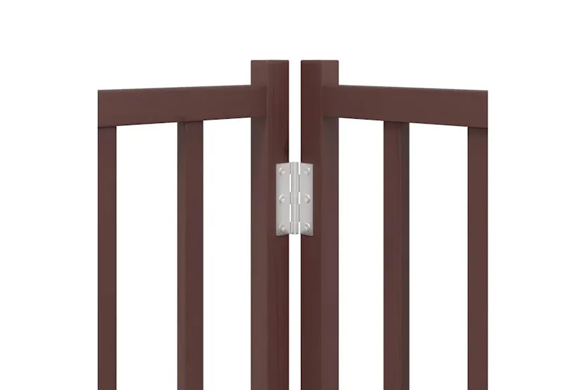 Vidaxl Dog Gate With Door Foldable 12 Panels Brown 600 Cm Poplar Wood Vidaxl Dog Gate With Door Foldable 12 Panels Brown 600 Cm Poplar Wood