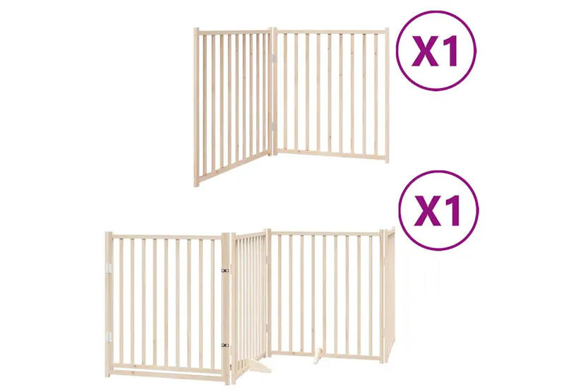 Vidaxl Dog Gate With Door Foldable 6 Panels 480 Cm Poplar Wood Vidaxl Dog Gate With Door Foldable 6 Panels 480 Cm Poplar Wood