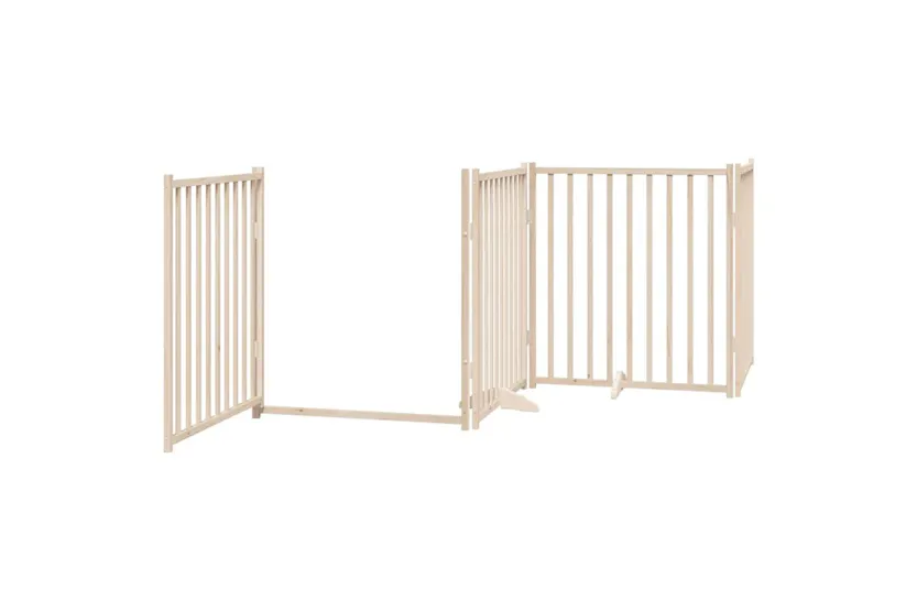 Vidaxl Dog Gate With Door Foldable 6 Panels 480 Cm Poplar Wood Vidaxl Dog Gate With Door Foldable 6 Panels 480 Cm Poplar Wood