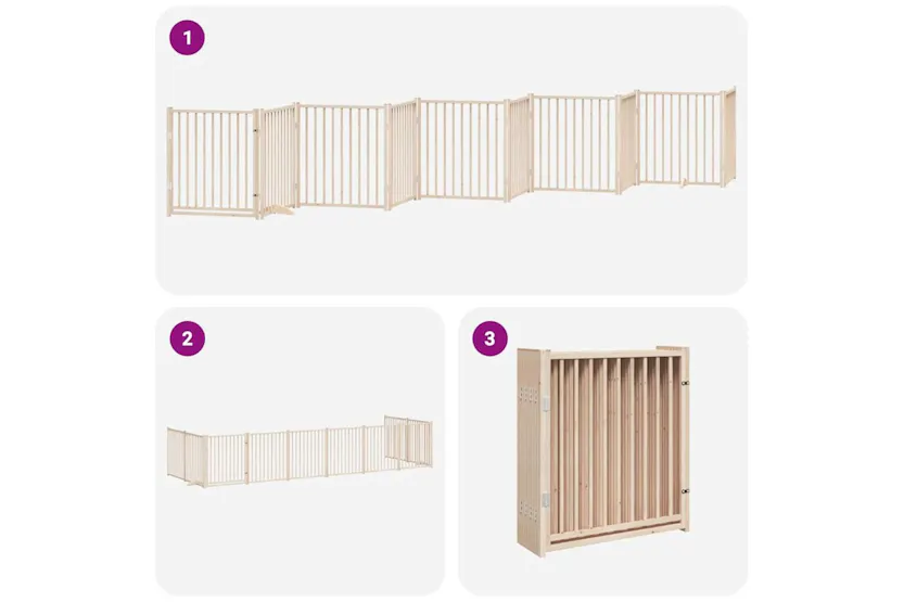 Vidaxl Dog Gate With Door Foldable 10 Panels 800 Cm Poplar Wood Vidaxl Dog Gate With Door Foldable 10 Panels 800 Cm Poplar Wood