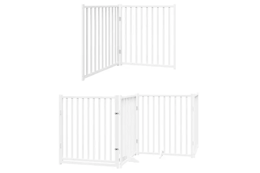 Vidaxl Dog Gate With Door Foldable 6 Panels White 480 Cm Poplar Wood Vidaxl Dog Gate With Door Foldable 6 Panels White 480 Cm Poplar Wood