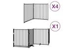 Vidaxl Dog Gate With Door Foldable 12 Panels Black 960 Cm Poplar Wood Vidaxl Dog Gate With Door Foldable 12 Panels Black 960 Cm Poplar Wood