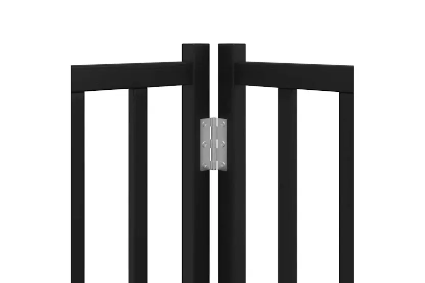 Vidaxl Dog Gate With Door Foldable 12 Panels Black 960 Cm Poplar Wood Vidaxl Dog Gate With Door Foldable 12 Panels Black 960 Cm Poplar Wood