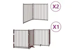 Vidaxl Dog Gate With Door Foldable 8 Panels Brown 640 Cm Poplar Wood Vidaxl Dog Gate With Door Foldable 8 Panels Brown 640 Cm Poplar Wood