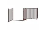 Vidaxl Dog Gate With Door Foldable 8 Panels Brown 640 Cm Poplar Wood Vidaxl Dog Gate With Door Foldable 8 Panels Brown 640 Cm Poplar Wood